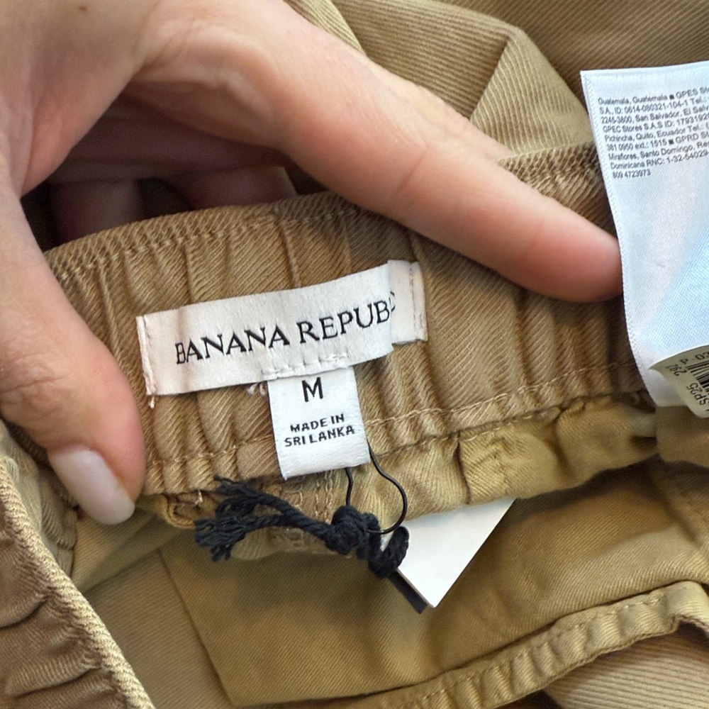 NWT Banana Republic Linen Blend Khaki Utility Ankle Parachute Pants Size Med - Picture 10 of 10